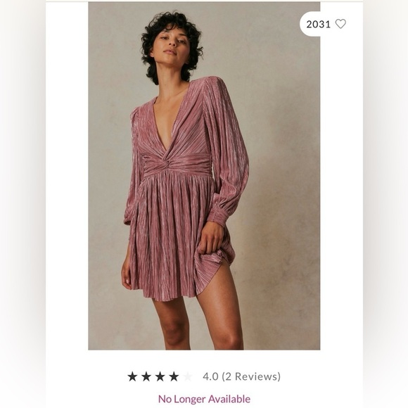 Sabina Musayev Golda Pleated Mini Dress in Rose Gold - Picture 5 of 14